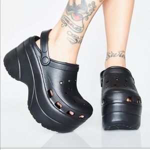 SOLD SOLD SOLD- Dolls Kill black platform Crocs